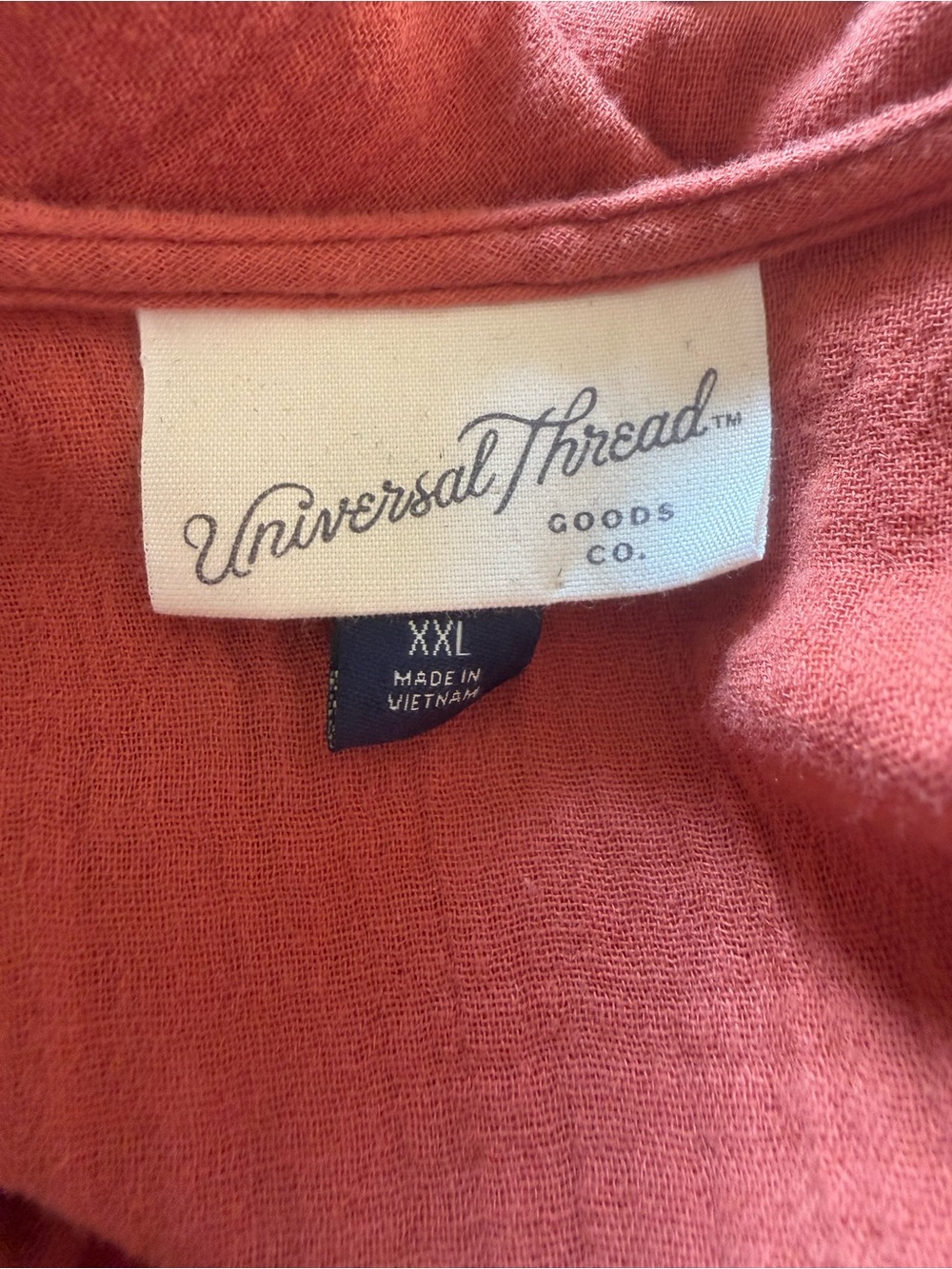 Universal Thread Rust-Toned V-Neck Tiered Maxi Dress 100% Cotton Pockets XXL - Picture 8 of 10